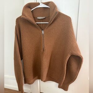 Everlane Merino Brown Half-Zip Sweater